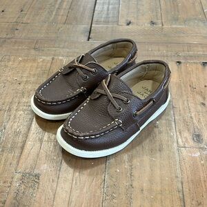 Janie and jack brown leather loafers